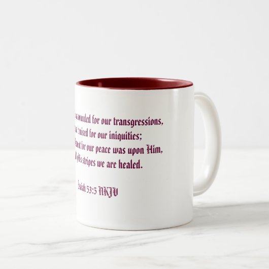 彼のにストライプよって私たちは癒されるマグカップ ツートーンマグカップ (正面右)