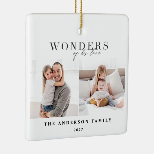 彼のの驚異愛宗教クリスマス セラミックオーナメント (右)