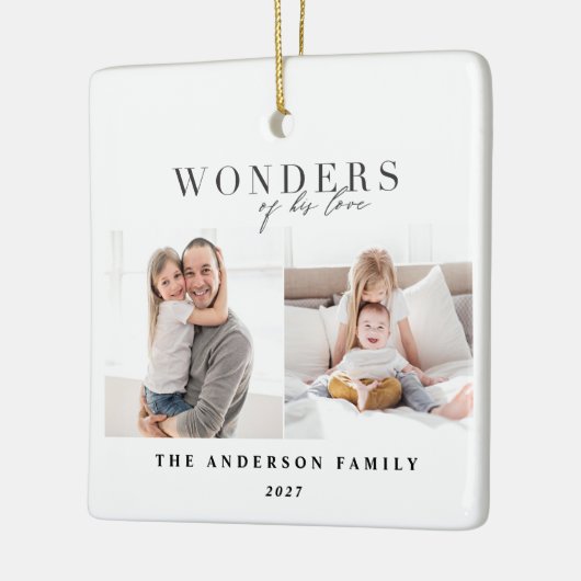 彼のの驚異愛宗教クリスマス セラミックオーナメント (左)