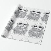 彼のひげの包装紙の鳥を持つマット