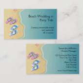 彼のまたは彼女の物ビーチ結婚式のビーチサンダル 名刺 (正面/裏面)