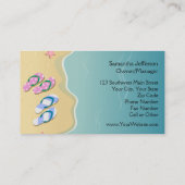 彼のまたは彼女の物ビーチ結婚式のビーチサンダル 名刺 (裏面)