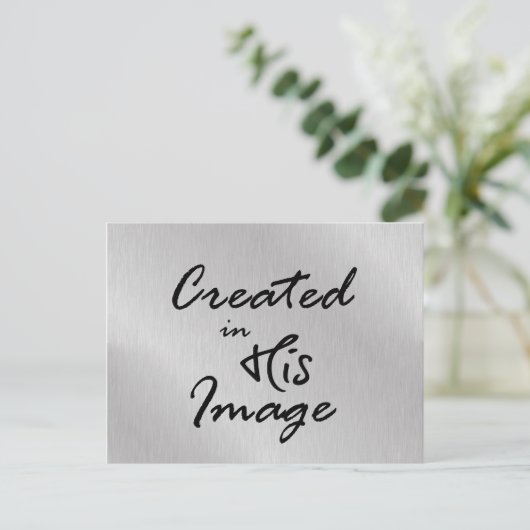 彼のイメージで作成されたキリスト教の引用文 ポストカード (スタンド正面)