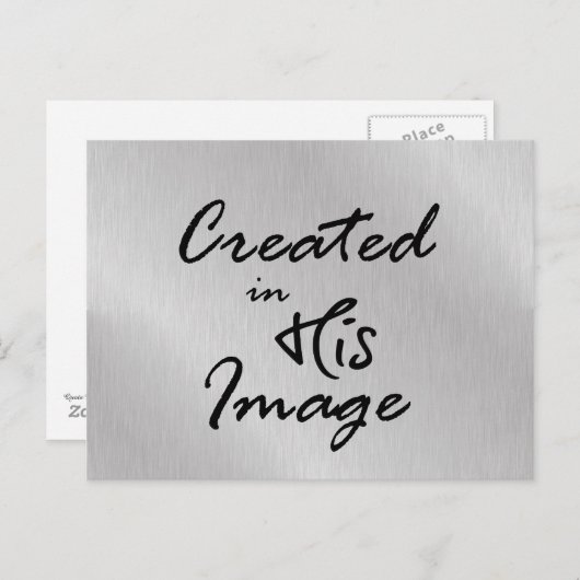 彼のイメージで作成されたキリスト教の引用文 ポストカード (正面/裏面)