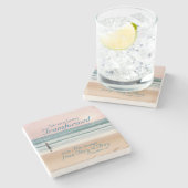 彼のイメージのバイブルに変換，ビーチ上の女の子 ストーンコースター (横)