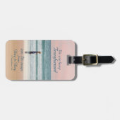 彼のイメージのバイブルに変換，ビーチ上の女の子 ラゲッジタグ (正面横)