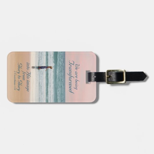 彼のイメージのバイブルに変換，ビーチ上の女の子 ラゲッジタグ (正面横)