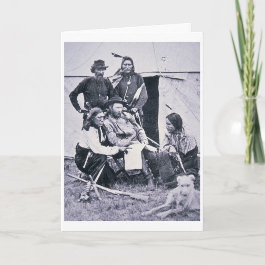 彼のインディアンを持つジョージA. Custer (1839-76年)概要 カード (正面)