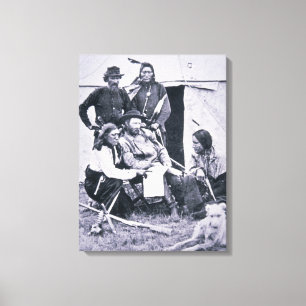 彼のインディアンを持つジョージA. Custer (1839-76年)概要 キャンバスプリント