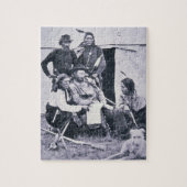 彼のインディアンを持つジョージA. Custer (1839-76年)概要 ジグソーパズル (縦)