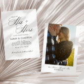 彼のエレガントカップルのシャワー写真を書く 招待状