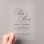 彼のエレガントカップルのシャワー書 アクリル招待状 (インサイチュ (ポータブル))