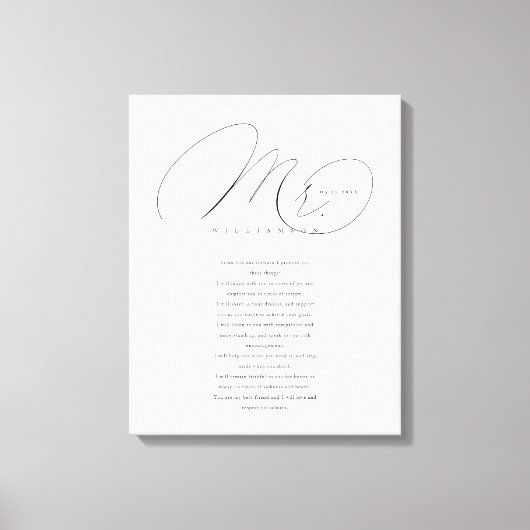 彼のエレガント誓いはニュー結婚リュウズ氏の白 キャンバスプリント (正面)