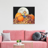 彼のカボチャ王位の陶磁器のかかし王 キャンバスプリント (インサイチュ (リビング))