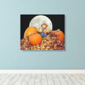 彼のカボチャ王位の陶磁器のかかし王 キャンバスプリント (インサイチュ (ウッドフロア))