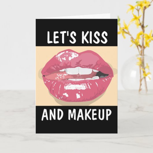 彼のキスとメイクアップをしよう カード (黄色い花)