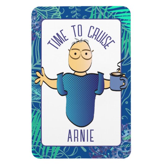 彼のクおもしろいルーズドアのための男の漫画のコーヒー マグネット (縦)