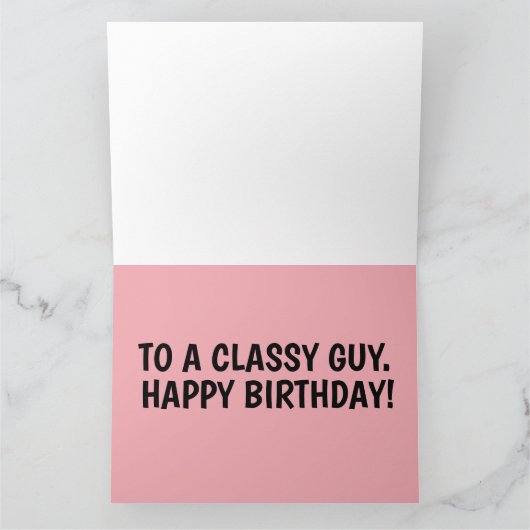 彼のクラシック誕生日カードのための車のフィン カード (内部)