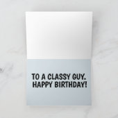 彼のクラシック誕生日カードのための車の青 カード (内部)