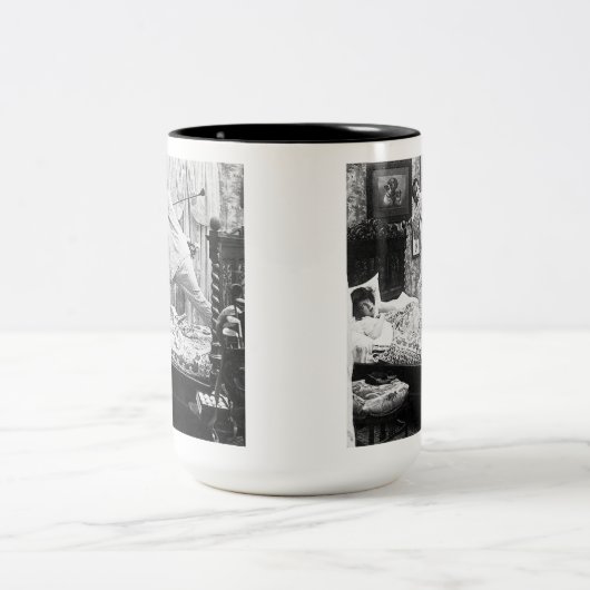 彼のゴルフの夢は彼女のゴルフ悪夢ヴィンテージ ツートーンマグカップ (中央)