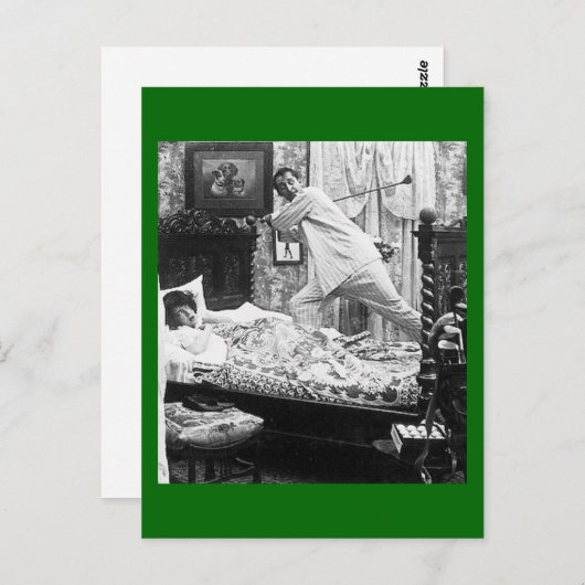 彼のゴルフの夢は彼女のゴルフ悪夢ヴィンテージ ポストカード (正面/裏面)