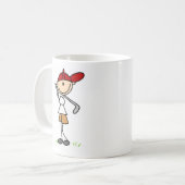 彼のゴルフクラブマグを振っている男の子 コーヒーマグカップ (正面左)