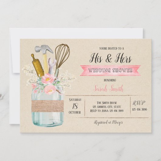 彼のシャワーカード 招待状 (正面)