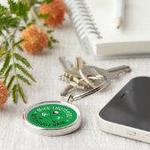 彼のスタイリッシュゴルフ選手のためのグリーンモノグラム キーホルダー (側面)