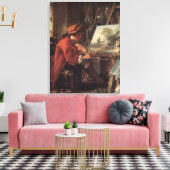 彼のスタジオの画家(Fransois Boucher著) キャンバスプリント (インサイチュ (リビング))