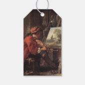 彼のスタジオの画家（Fransois Boucher著） ギフトタグ (正面)