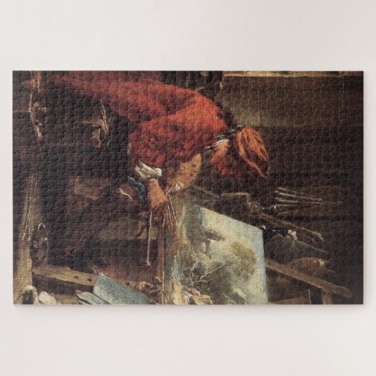 彼のスタジオの画家（Fransois Boucher著） ジグソーパズル (横)