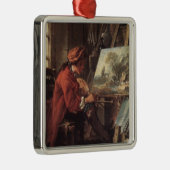 彼のスタジオの画家（Fransois Boucher著） メタルオーナメント (右)