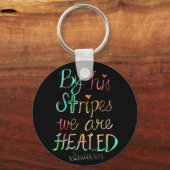 彼のストライプ力で我々は癒される キーホルダー (正面)