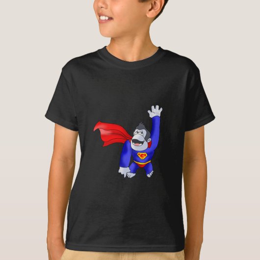 彼のスーパーヒーローのカスタームのゲリー・ザ・ゴリラ Tシャツ (正面)