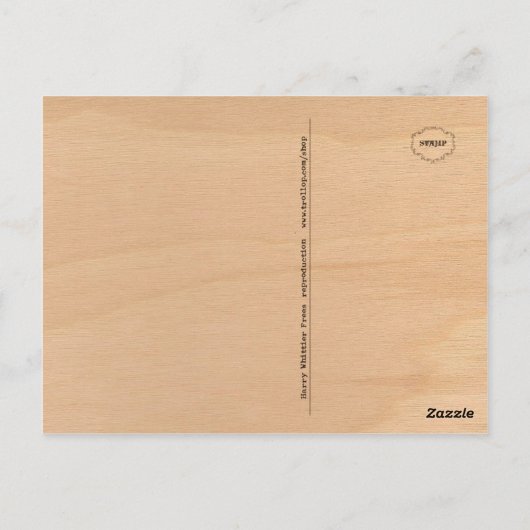 彼のチキンカートハガキとバニー ポストカード (裏面)