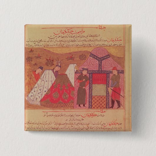 彼のテントの外のGenghis Khan 缶バッジ (正面)