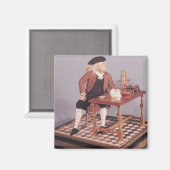 彼のテーブルでベンジャミン・フランクリンのモデル マグネット (正面/裏面)