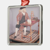 彼のテーブルのベンジャミン・フランクリンのモデル メタルオーナメント (左)