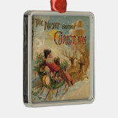 彼のトナカイのそりのオーナメントのヴィンテージサンタ メタルオーナメント (右)