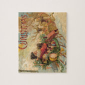 彼のトナカイのそりのヴィンテージサンタ ジグソーパズル (縦)