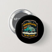 彼のパレードプロトランプ雪の除去雪の上に雪の結晶を使用しない 缶バッジ (正面&裏面)