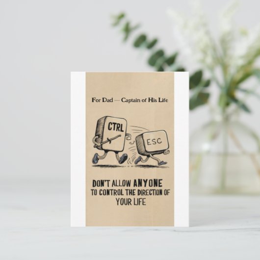 彼のパーソナライズされた人生のはがきのパパキャプテンのために ポストカード (スタンド正面)