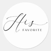 彼のパーテお気に入りのィーはスクリプトフォントでスティッカーを好む ラウンドシール (正面)