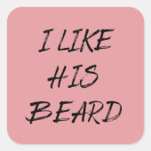 彼のヒゲが面白い Beardedman 面白い スクエアシール (正面)