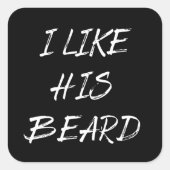 彼のヒゲが面白い Beardedman 面白い スクエアシール (正面)
