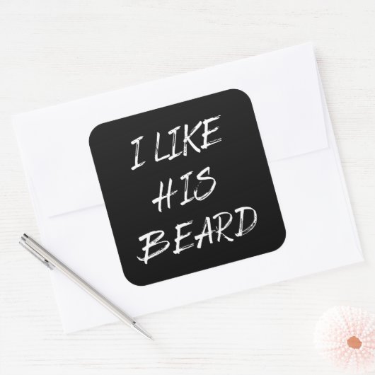彼のヒゲが面白い Beardedman 面白い スクエアシール (封筒)