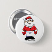 彼のフリーメーソンのエプロンが付いているサンタ 缶バッジ (正面&裏面)