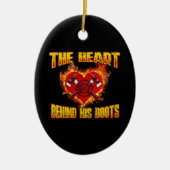 彼のブーツの後ろのハート | Fire Fighter Lovers セラミックオーナメント (正面)