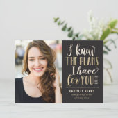 彼のプラン編集可能なカラー卒業のお知らせ 案内状 (スタンド正面)