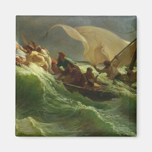 彼のボートで眠っているキリスト マグネット (正面)